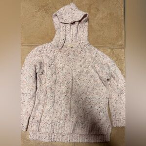Cupio Pink Speckled V-Neck Hooded Sweater